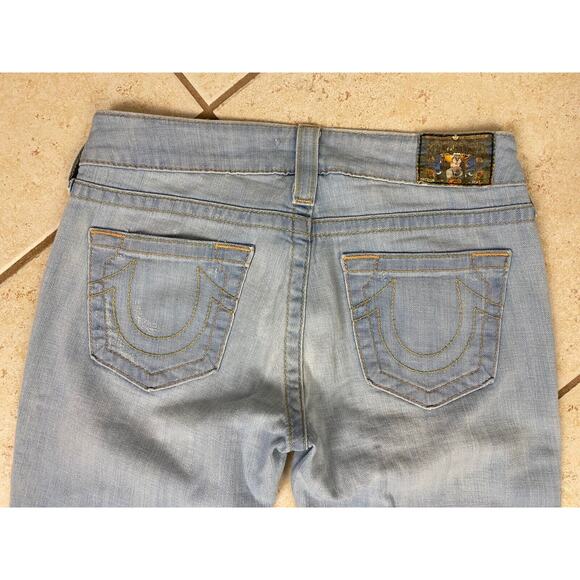 VTG True Religion Women's Morgan boot Jeans Size 29 Low Rise USA Button Fly Y2K - Picture 11 of 12